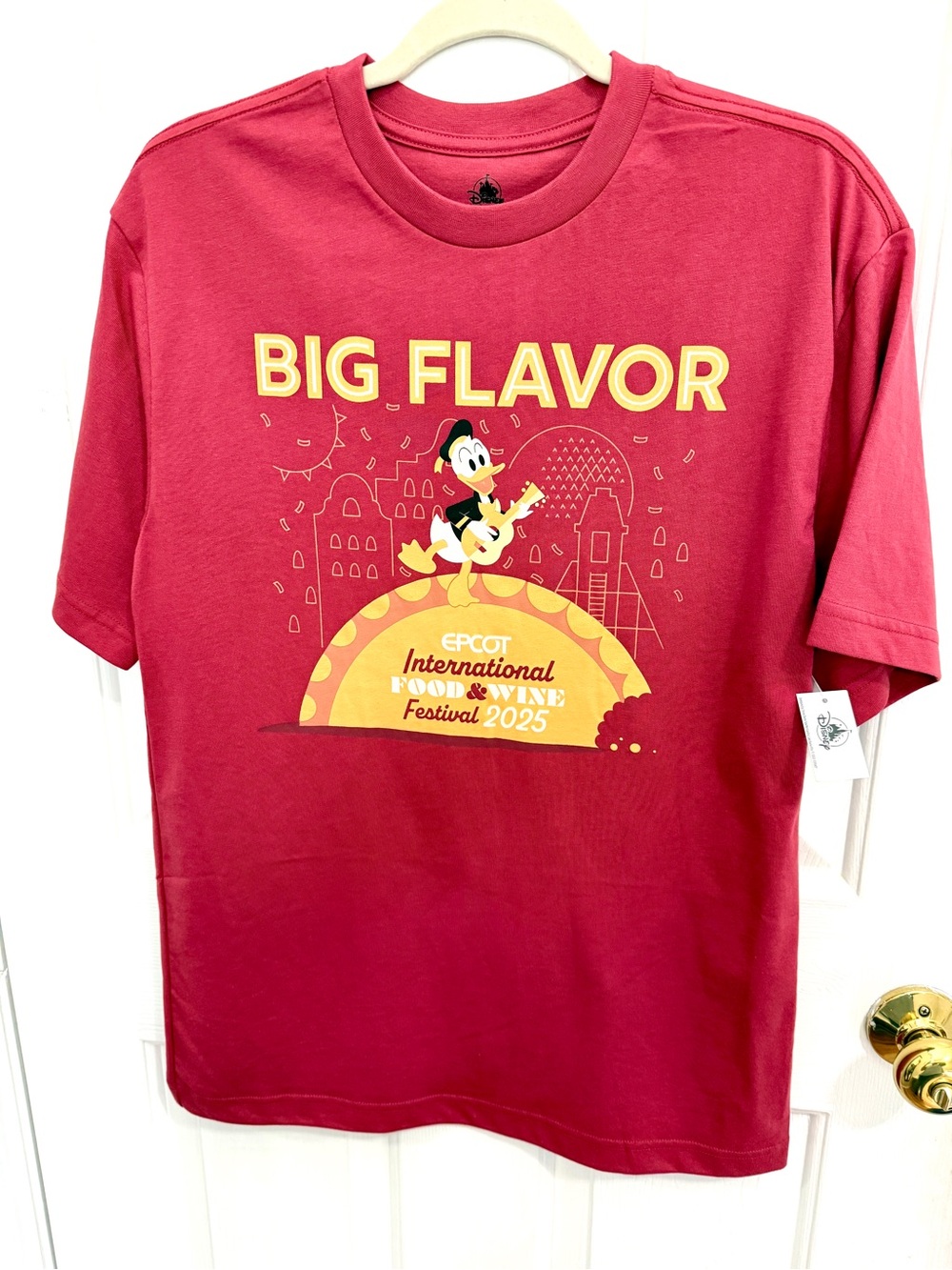 Disney Red BIG FLAVOR Epcot Festival Tee with Yellow Graphic